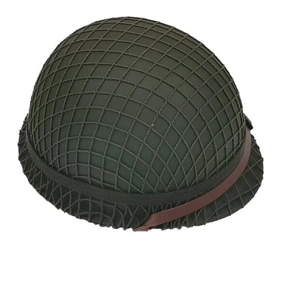 WWII US Army M1 Helmet Replica WW2 Metal Steel Shell With‎ Netting - Picture 1 of 11